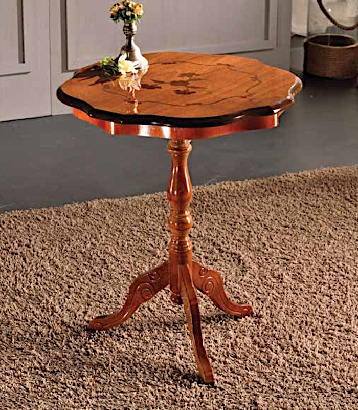Intarziás barna asztal