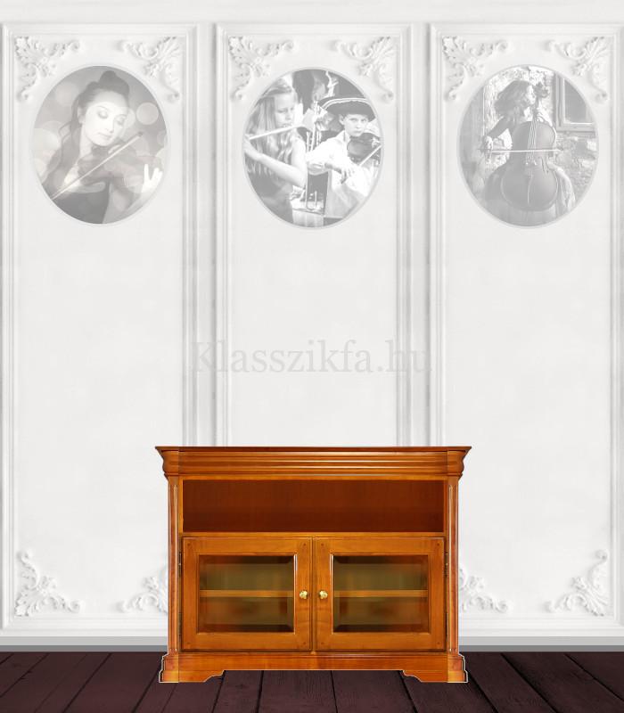 Otello 2 modulos, 757×1070 mm-es 50 cm mély komód - 2 üvegajtóval és 1 nyitott polccal