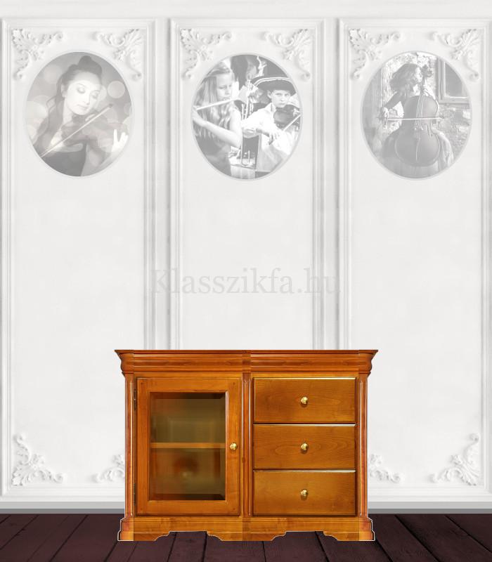 Otello 2 modulos, 757×1132 mm-es 40 cm mély komód - 1 üvegajtóval és 3 fiókkal