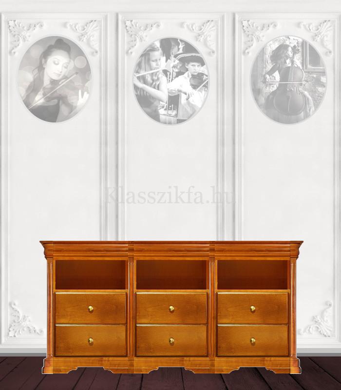 Otello 3 modulos, 757×1633 mm-es 50 cm mély komód - 6 fiókkal és 3 nyitott polccal