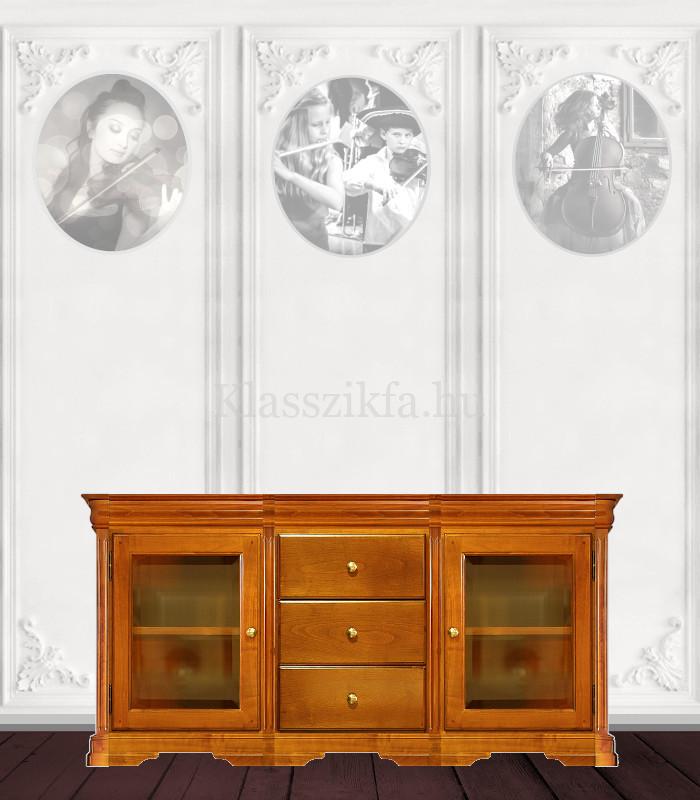 Otello 3 modulos, 757×1633 mm-es 40 cm mély komód - 3 fiókkal és 2 üveges ajtóval