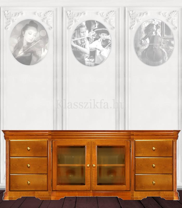 Otello 4 modulos, 757×2073 mm-es 50 cm mély komód - 6 fiókkal és 2 üvegajtóval