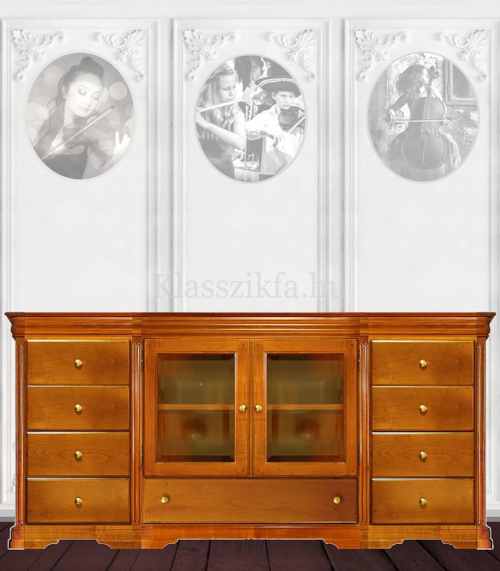Otello 4 modulos, 932×2073 mm-es 50 cm mély komód - 9 fiókkal és 2 üvegajtóval