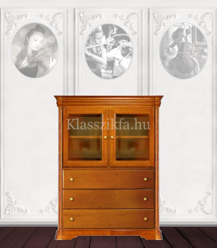 Otello 1349×1070 mm-es 40 cm mély szekrény - 3 fiókkal és 2 üvegajtóval