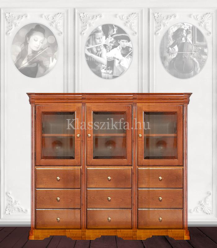 Otello 1349×1633 mm-es 40 cm mély szekrény - 9 fiókkal és 3 üvegajtóval