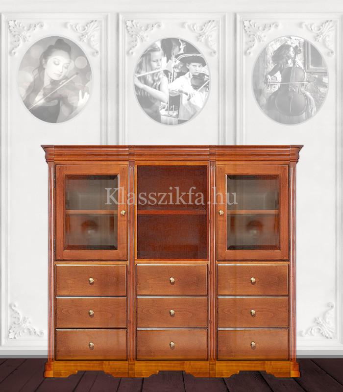 Otello 1349×1633 mm-es 40 cm mély szekrény - 9 fiókkal 2 nyitott polccal és 2 üvegajtóval