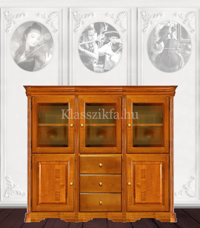 Otello 1349×1633 mm-es 40 cm mély szekrény - 3 fiókkal 2 teli ajtóval és 3 üvegajtóval