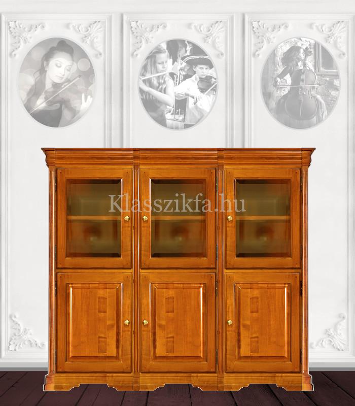 Otello 1349×1633 mm-es 40 cm mély szekrény - 3 teli ajtóval és 3 üvegajtóval